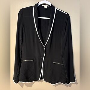 gold hawk silk lightweight professional monochrome preppy gothic blazer